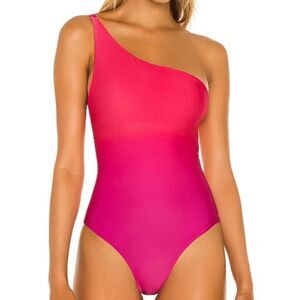 Boamar Women's Pink One-Shoulder Adjustable strap One-Piece Swimsuit Siz…